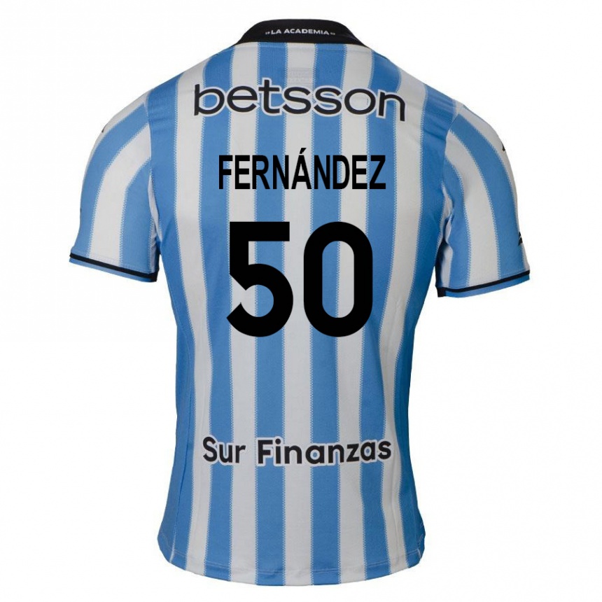 Kids Football Román Fernández #50 Blue White Black Home Jersey 2024/25 T-Shirt Australia