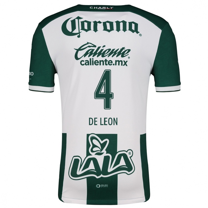 Kids Football Lourdes De León #4 Green White Home Jersey 2024/25 T-Shirt Australia