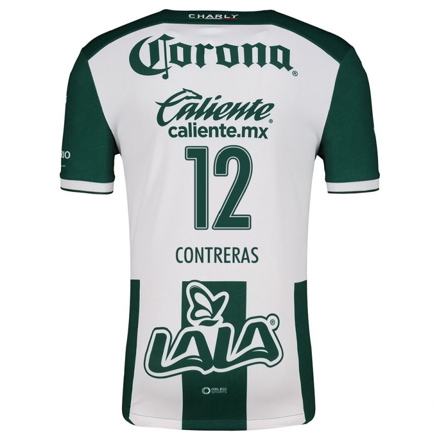 Kids Football Karol Contreras #12 Green White Home Jersey 2024/25 T-Shirt Australia