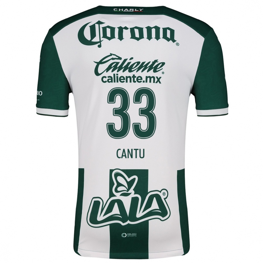 Kids Football Aida Cantú #33 Green White Home Jersey 2024/25 T-Shirt Australia