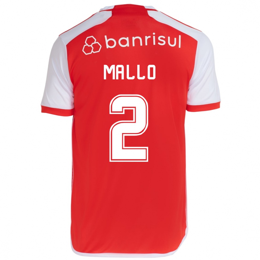 Kids Football Hugo Mallo #2 Red White Home Jersey 2024/25 T-Shirt Australia