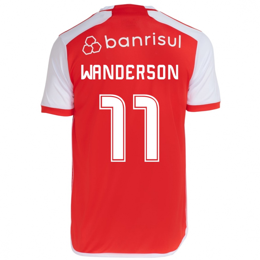 Kids Football Wanderson #11 Red White Home Jersey 2024/25 T-Shirt Australia