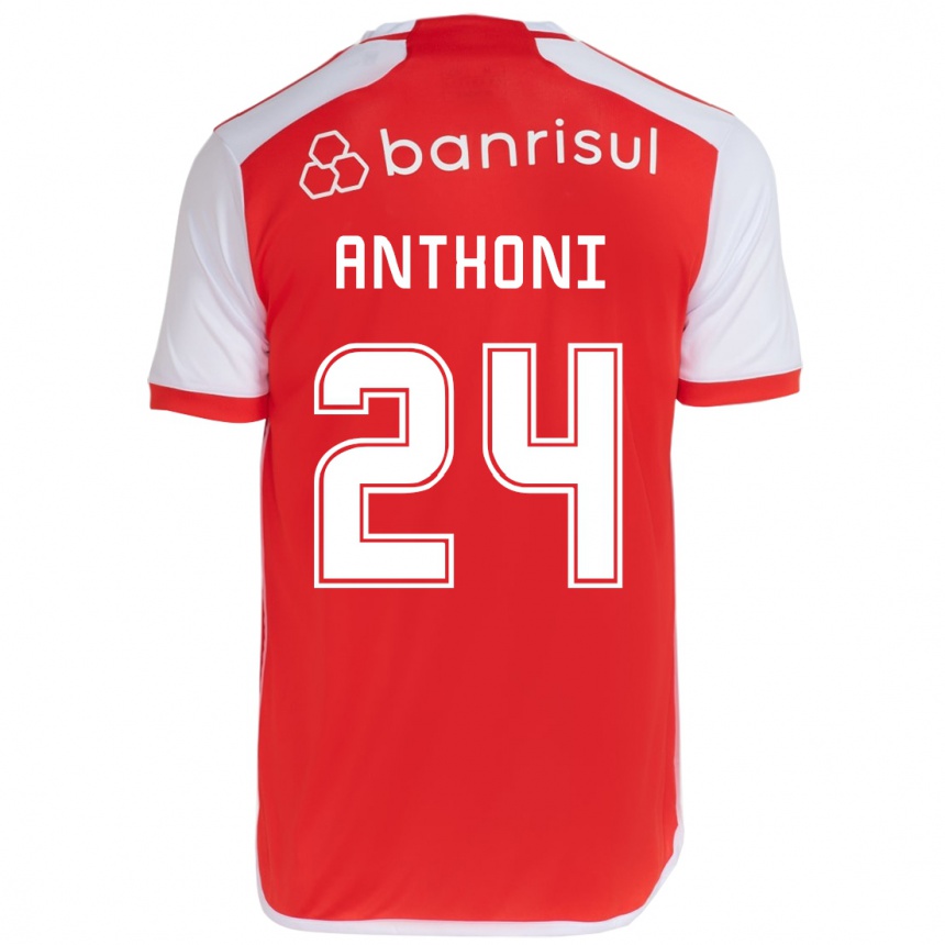 Kids Football Anthoni #24 Red White Home Jersey 2024/25 T-Shirt Australia