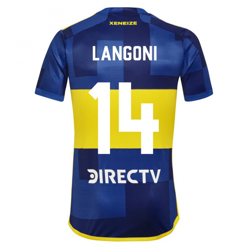 Kids Football Luca Langoni #14 Blue Yellow Home Jersey 2024/25 T-Shirt Australia