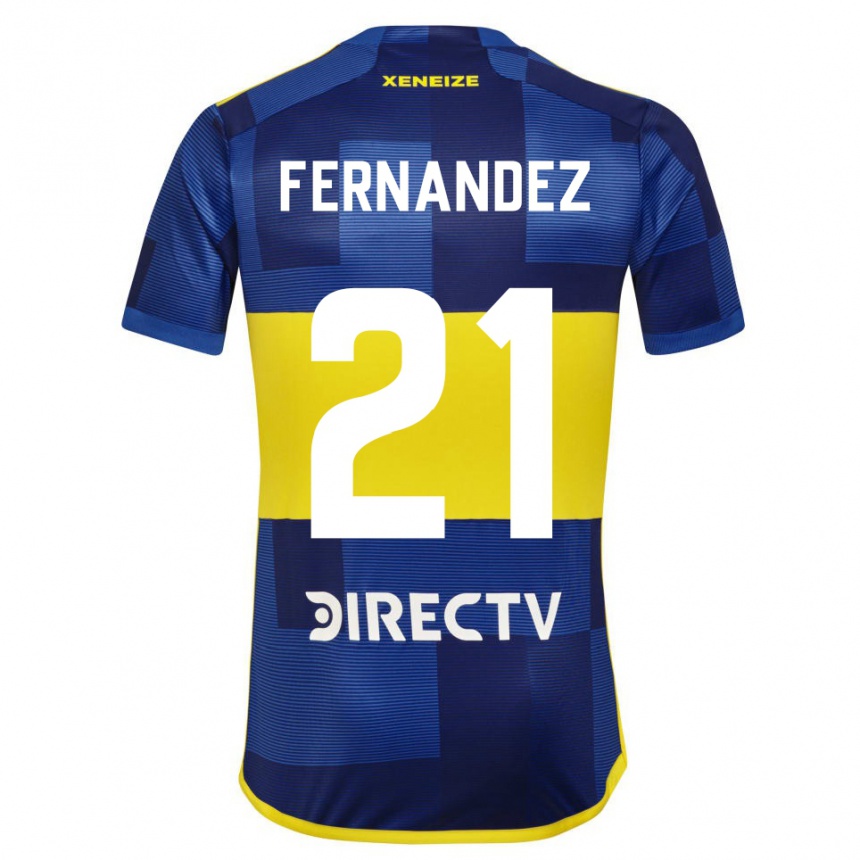 Kids Football Ezequiel Fernández #21 Blue Yellow Home Jersey 2024/25 T-Shirt Australia