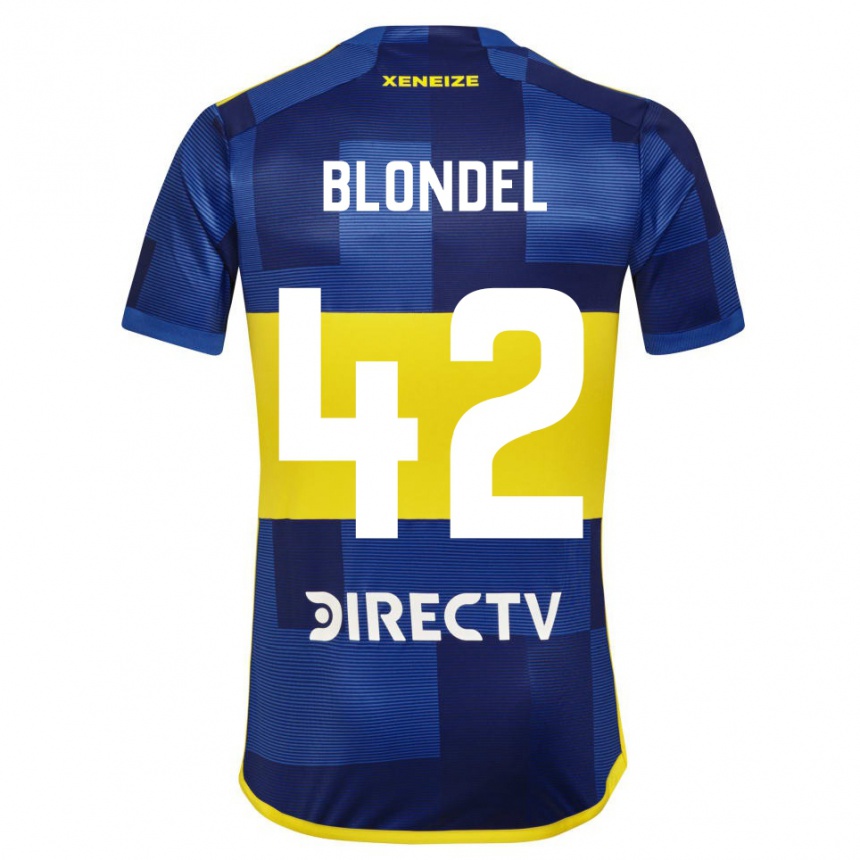 Kids Football Lucas Blondel #42 Blue Yellow Home Jersey 2024/25 T-Shirt Australia