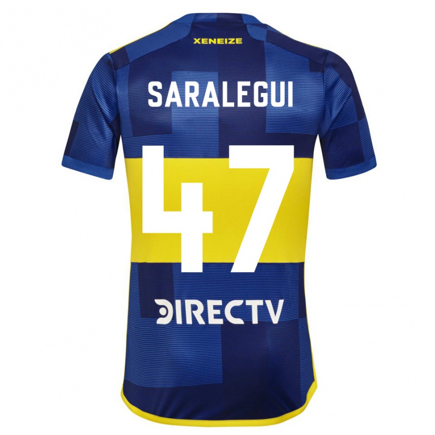 Kids Football Jabes Saralegui #47 Blue Yellow Home Jersey 2024/25 T-Shirt Australia