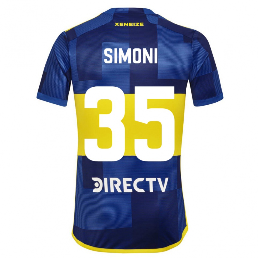 Kids Football Valentino Simoni #35 Blue Yellow Home Jersey 2024/25 T-Shirt Australia