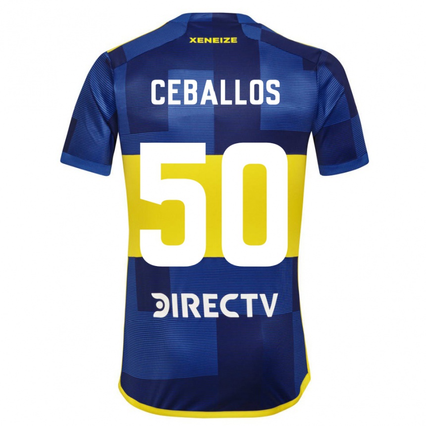 Kids Football Julián Ceballos #50 Blue Yellow Home Jersey 2024/25 T-Shirt Australia