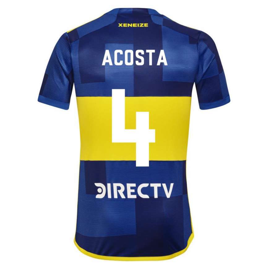 Kids Football Natan Acosta #4 Blue Yellow Home Jersey 2024/25 T-Shirt Australia