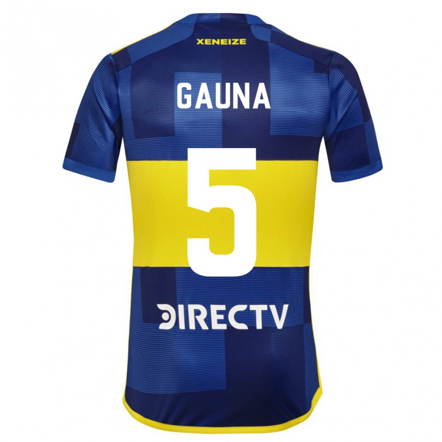 Kids Football Santiago Gauna #5 Blue Yellow Home Jersey 2024/25 T-Shirt Australia