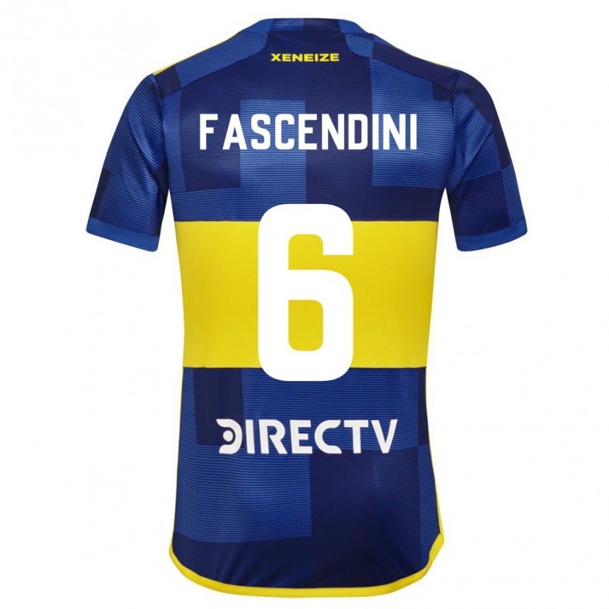 Kids Football Valentin Fascendini #6 Blue Yellow Home Jersey 2024/25 T-Shirt Australia