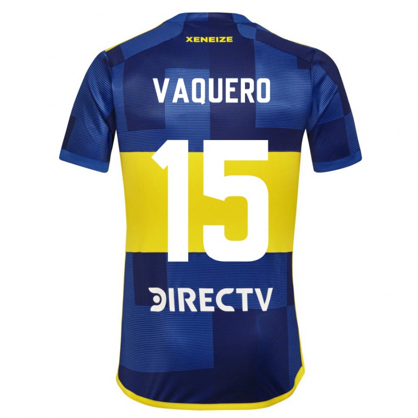 Kids Football Ivan Vaquero #15 Blue Yellow Home Jersey 2024/25 T-Shirt Australia