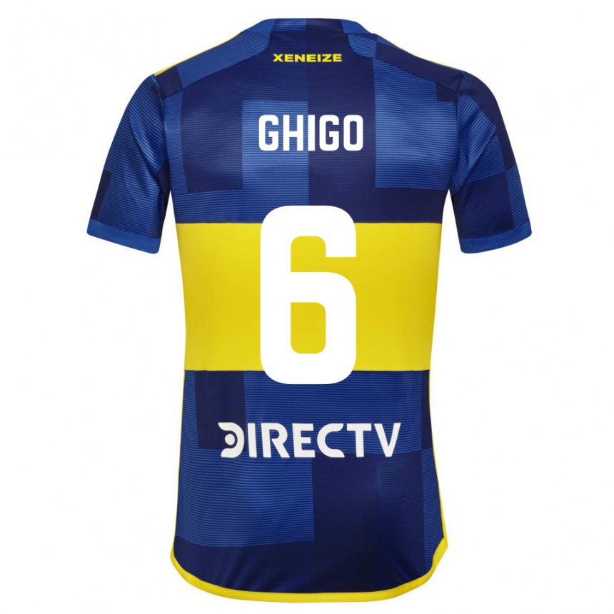 Kids Football Cecilia Ghigo #6 Blue Yellow Home Jersey 2024/25 T-Shirt Australia