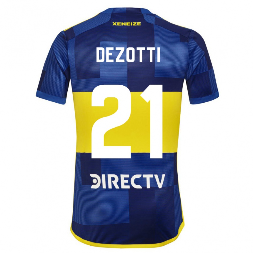 Kids Football Martina Dezotti #21 Blue Yellow Home Jersey 2024/25 T-Shirt Australia