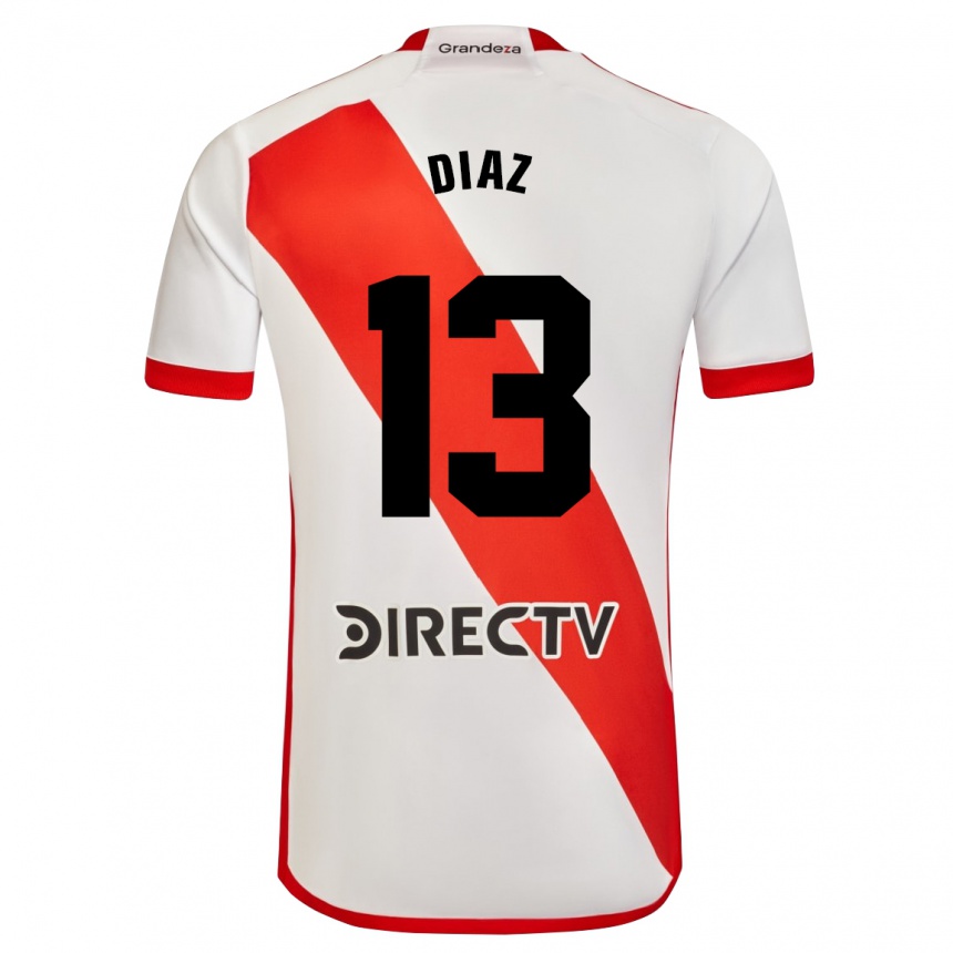 Kids Football Enzo Díaz #13 White Red Home Jersey 2024/25 T-Shirt Australia