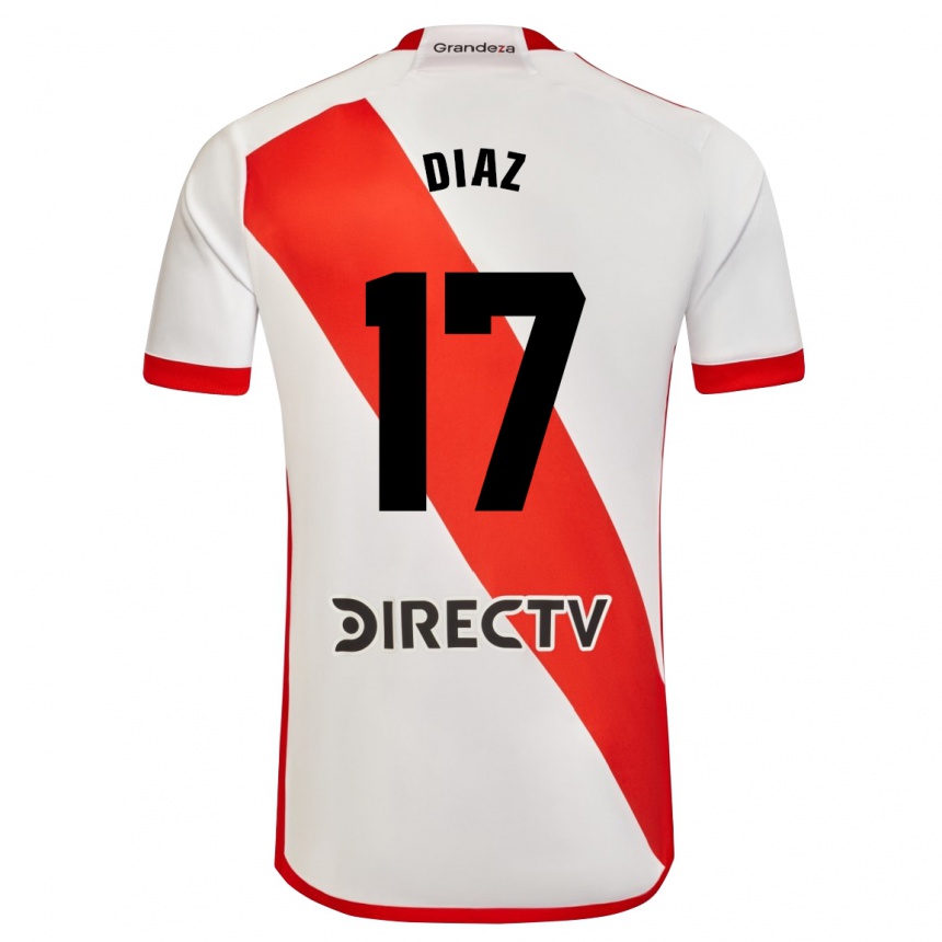 Kids Football Paulo Díaz #17 White Red Home Jersey 2024/25 T-Shirt Australia