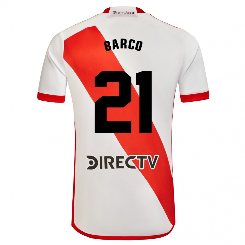 Kids Football Esequiel Barco #21 White Red Home Jersey 2024/25 T-Shirt Australia