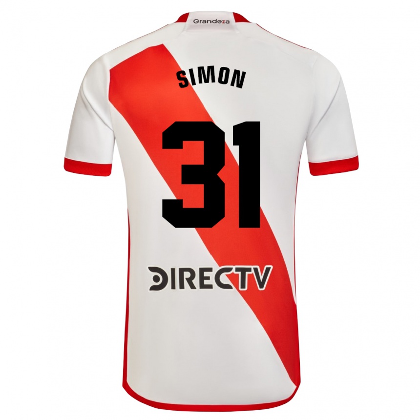 Kids Football Santiago Simón #31 White Red Home Jersey 2024/25 T-Shirt Australia