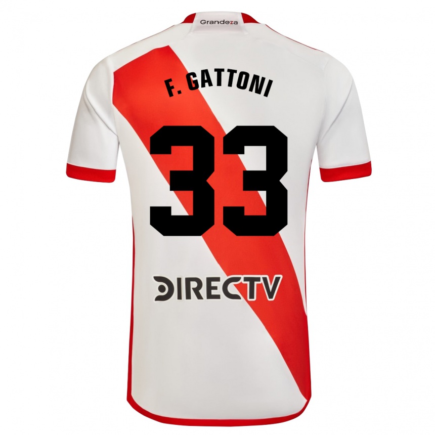 Kids Football Federico Gattoni #33 White Red Home Jersey 2024/25 T-Shirt Australia