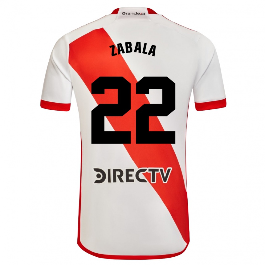 Kids Football Daniel Zabala #22 White Red Home Jersey 2024/25 T-Shirt Australia