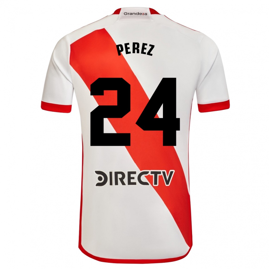 Kids Football Enzo Pérez #24 White Red Home Jersey 2024/25 T-Shirt Australia