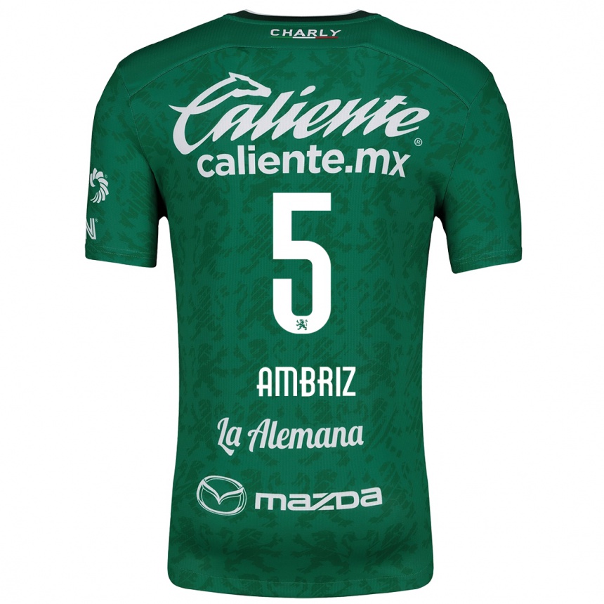 Kids Football Fidel Ambríz #5 Green White Home Jersey 2024/25 T-Shirt Australia