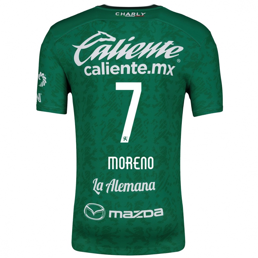 Kids Football Iván Moreno #7 Green White Home Jersey 2024/25 T-Shirt Australia