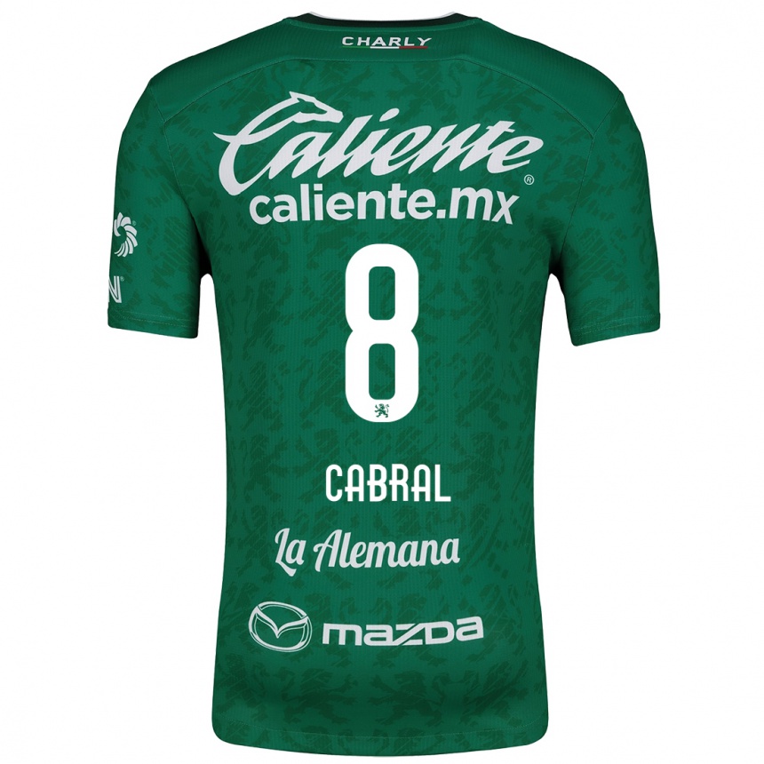 Kids Football Luciano Cabral #8 Green White Home Jersey 2024/25 T-Shirt Australia