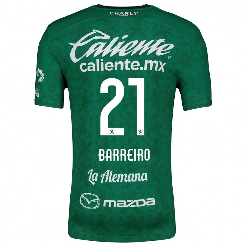 Kids Football Stiven Barreiro #21 Green White Home Jersey 2024/25 T-Shirt Australia