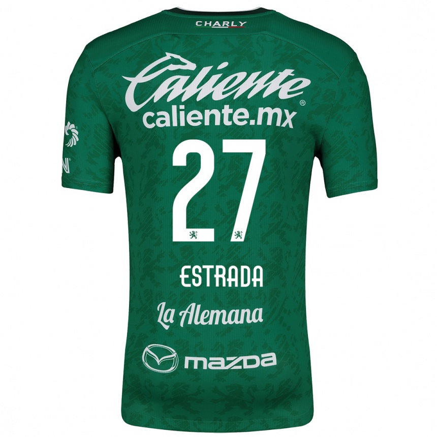 Kids Football Ángel Estrada #27 Green White Home Jersey 2024/25 T-Shirt Australia