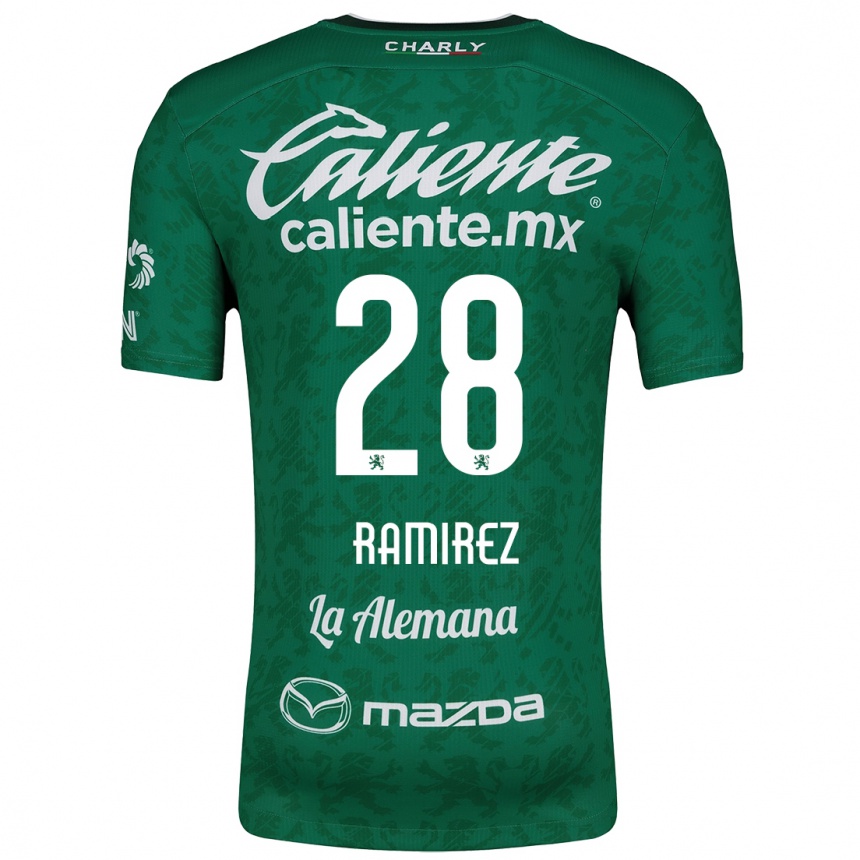 Kids Football David Ramírez #28 Green White Home Jersey 2024/25 T-Shirt Australia