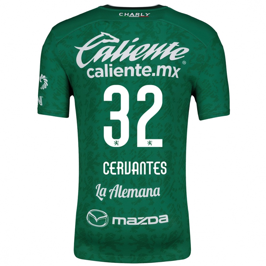 Kids Football Luis Cervantes #32 Green White Home Jersey 2024/25 T-Shirt Australia