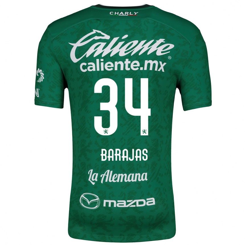 Kids Football Víctor Barajas #34 Green White Home Jersey 2024/25 T-Shirt Australia