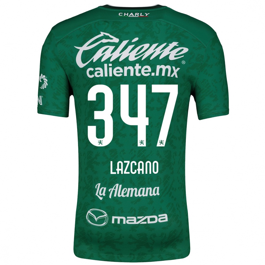 Kids Football Evan Lazcano #347 Green White Home Jersey 2024/25 T-Shirt Australia