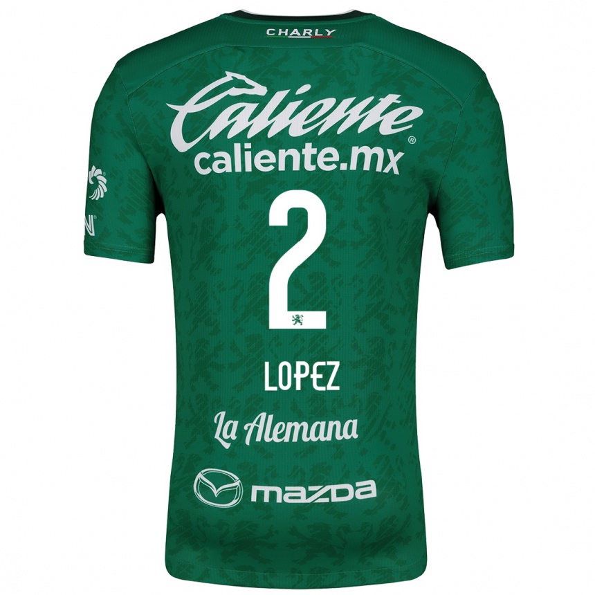 Kids Football Vanessa López #2 Green White Home Jersey 2024/25 T-Shirt Australia