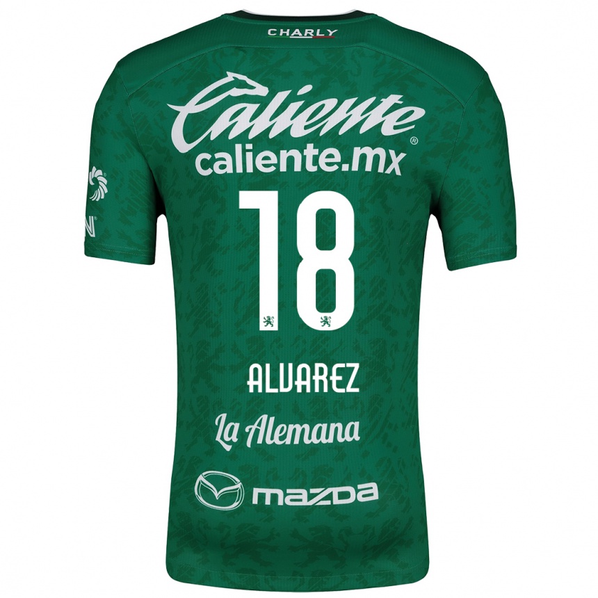 Kids Football Yazmin Álvarez #18 Green White Home Jersey 2024/25 T-Shirt Australia