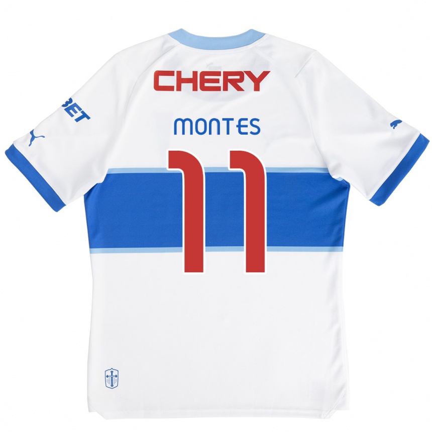 Kids Football Clemente Montes #11 White Blue Home Jersey 2024/25 T-Shirt Australia