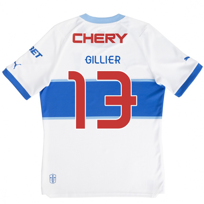 Kids Football Thomas Gillier #13 White Blue Home Jersey 2024/25 T-Shirt Australia