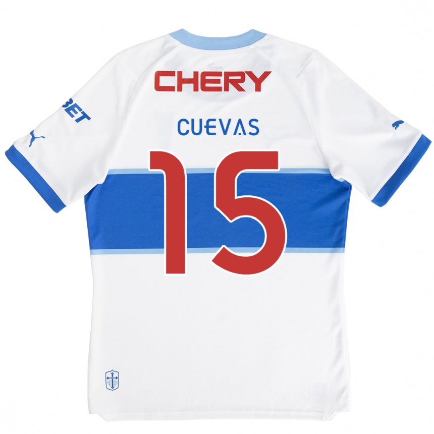 Kids Football Cristian Cuevas #15 White Blue Home Jersey 2024/25 T-Shirt Australia