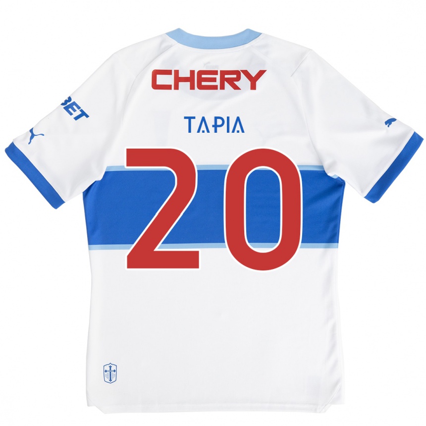 Kids Football Gonzalo Tapia #20 White Blue Home Jersey 2024/25 T-Shirt Australia