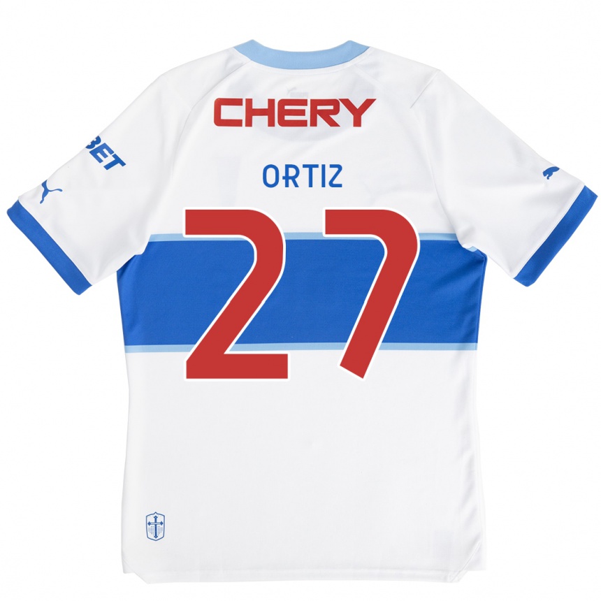 Kids Football Jorge Ortiz #27 White Blue Home Jersey 2024/25 T-Shirt Australia