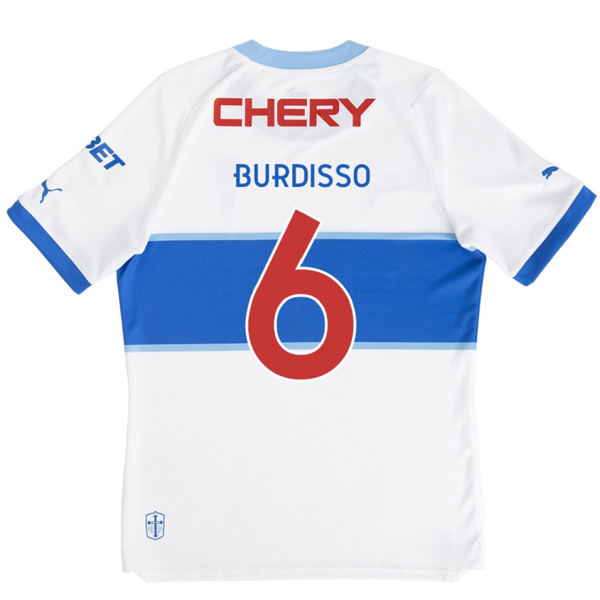 Kids Football Guillermo Burdisso #6 White Blue Home Jersey 2024/25 T-Shirt Australia