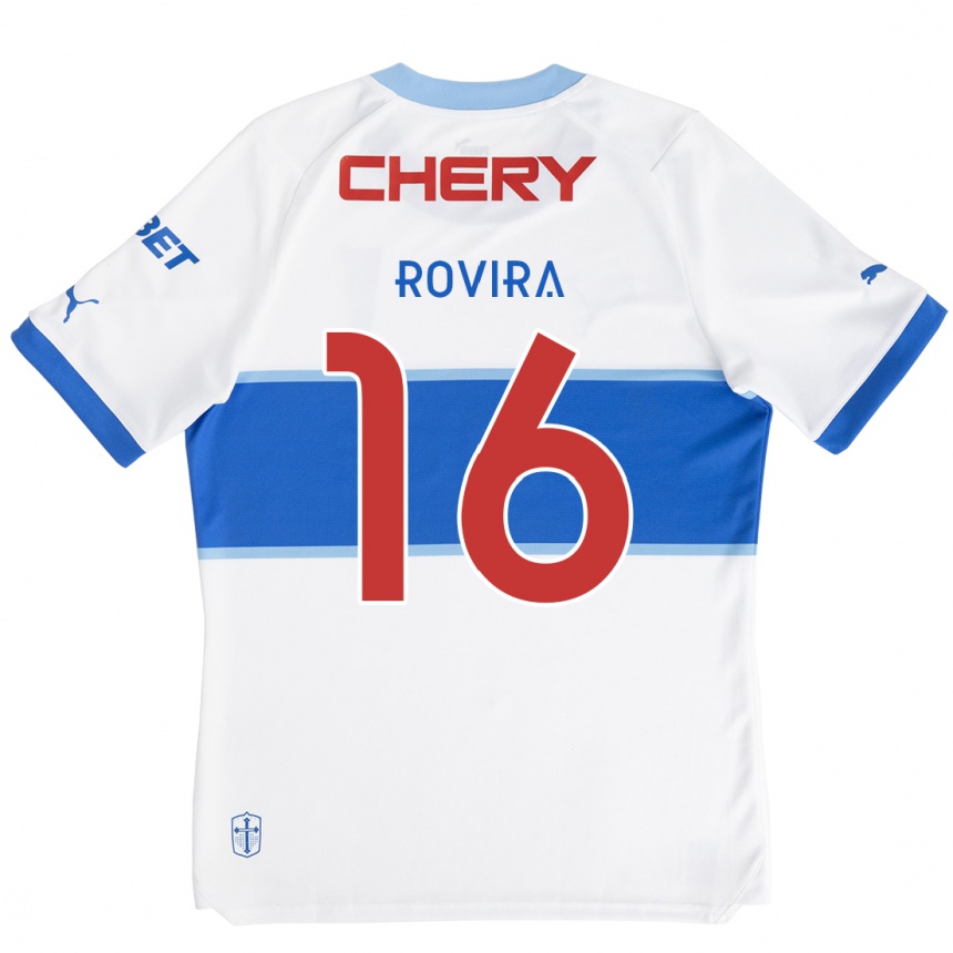 Kids Football Brayan Rovira #16 White Blue Home Jersey 2024/25 T-Shirt Australia