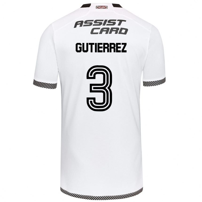 Kids Football Daniel Gutiérrez #3 White Black Home Jersey 2024/25 T-Shirt Australia