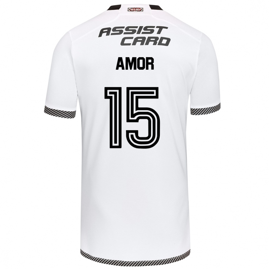 Kids Football Emiliano Amor #15 White Black Home Jersey 2024/25 T-Shirt Australia