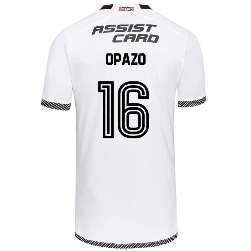 Kids Football Óscar Opazo #16 White Black Home Jersey 2024/25 T-Shirt Australia