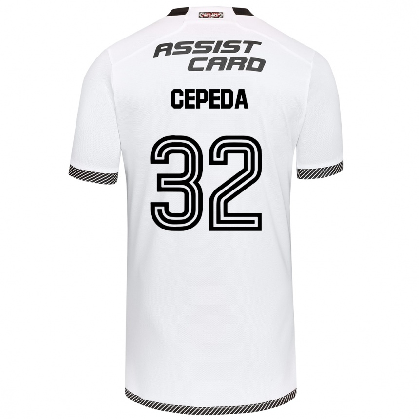 Kids Football Lucas Cepeda #32 White Black Home Jersey 2024/25 T-Shirt Australia