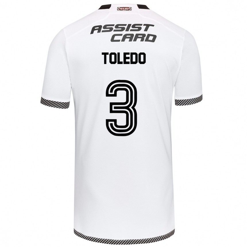 Kids Football Miguel Toledo #3 White Black Home Jersey 2024/25 T-Shirt Australia