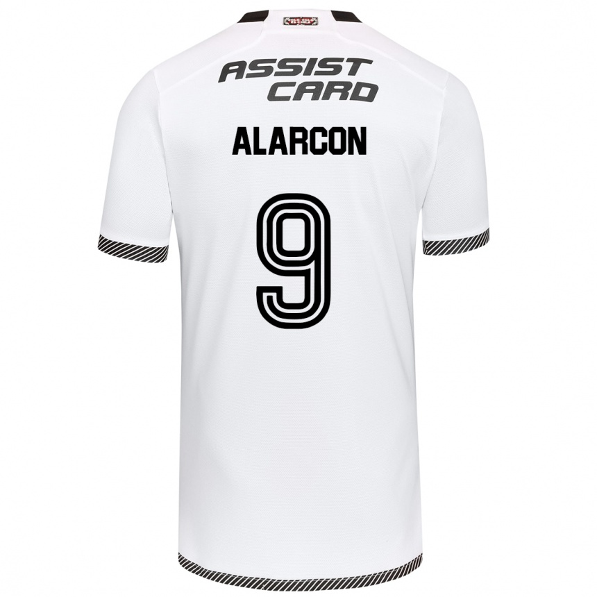 Kids Football Cristian Alarcón #9 White Black Home Jersey 2024/25 T-Shirt Australia